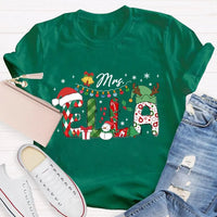 Custom Name Holiday Lights Tee, Personalized Christmas Snowman T-Shirt, Adorable Winter Xmas Shirt, Matching Family Christmas Tee Shirt Present