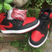 Sneakers, Black Red Colorway, Lace Up Design, Casual Gift for Sneaker Fans