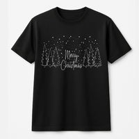 Minimalist Winter Forest Graphic Tee, Merry Christmas Tree T-Shirt, Festive Holiday Pine Tree Shirt, Adorable Xmas Christmas Tree T-Shirt Present