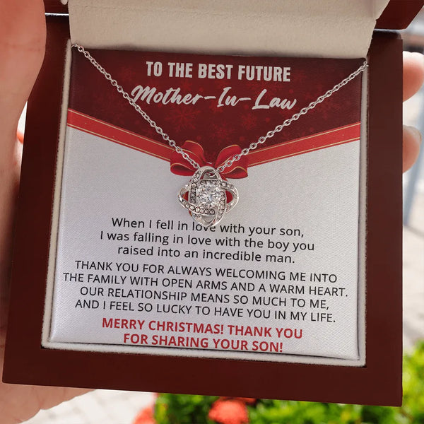 Love Knot Pendant Necklace, Future Mother in Law Necklace, Meaningful Mother in Law Jewelry Necklace, Wedding Day Present, Ch