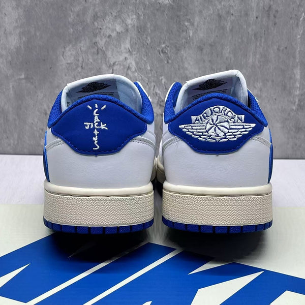 Low Top Sneakers, White Blue Colorway, Reverse Hook Design, Lace Up Design, Casual Gift for Sneaker Fans