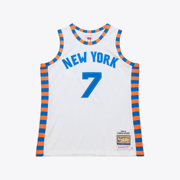 Carmelo Anthony White New York Knicks 2015-16 Hardwood Classics Authentic Jersey