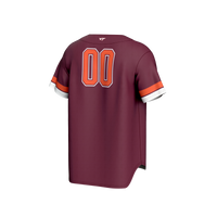 #00 Virginia Tech Hokies Adult Lightweight Collegiate Baseball Fashion Jersey - Maroon