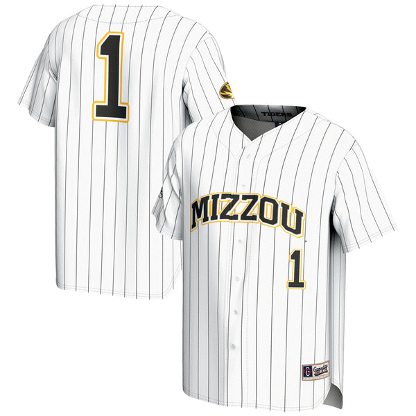 #1 Missouri Tigers Lightweight Baseball Jersey - White