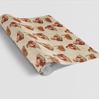 Retro Reindeer Holiday Gift Wrap, Vintage Santa Christmas Wrapping Paper, Festive Winter Present Wrapping Paper, Xmas Season Gift Wrap