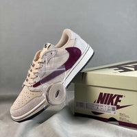 Basketball Shoes, White Burgundy Colorway, Reverse Hook Design, Lace Up Design, Casual Gift for Shoe Lovers