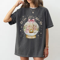 Nativity Christmas T-Shirt, Oh Come Let Us Adore Him Shirt, Snow Globe Christian Graphic Tee, Religious Holiday Shirt, Faith Xmas Tee