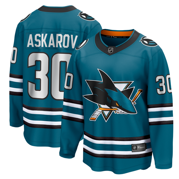 San Jose Sharks Yaroslav Askarov Teal Home Breakaway Jersey