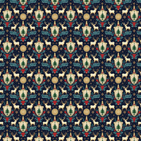 Navy Gold Crest Gift Wrap, Stag Heraldry Christmas Wrapping Paper, Elegant Deer Wrapping Paper, Regal Holiday Gift Wrap