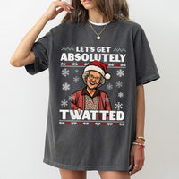 Retro Grandma Holiday Shirt, Humorous Grandma Christmas T-Shirt, Rude Xmas Slogan Graphic Tee, Festive Christmas T-Shirt, Adult Holiday Present
