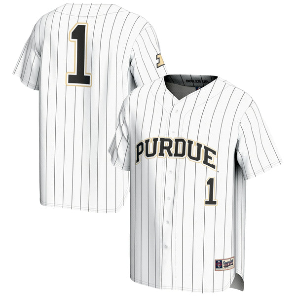 #1 Purdue Boilermakers Lightweight Baseball Jersey - White
