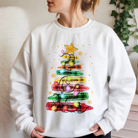 Art Teacher Holiday Crewneck, Christmas Crayon Tree Sweatshirt, Adorable School Staff Christmas Sweater, Festive Teacher Pullover, Educator Present