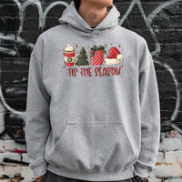 Festive Christmas Graphic Sweatshirt, Tis the Season Hoodie, Adorable Holiday Season Pullover, Winter Xmas Hooded Sweater, Christmas Present