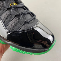 Low Top Sneakers, Black Green Yellow Colorway, Lace Up Design, Casual Gift for Sneaker Fans