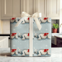 Adorable Winter Seal Gift Wrap, Baby Seal Christmas Wrapping Paper, Watercolor Animal Wrapping Paper, Holiday Gift Wrap, Winter Present Roll