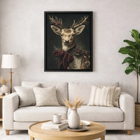 Holiday Deer Canvas Print, Christmas Reindeer Canvas Wall Art, Festive Winter Animal Canvas Wall Art, Xmas Home Decor Present