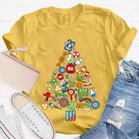Scientific Instruments Holiday Tree Shirt, Science Teacher Christmas T-Shirt, STEM Chemistry Graphic Tee, Xmas Teacher Present
