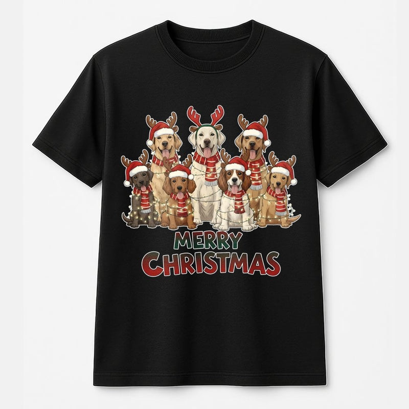 Reindeer Puppy Christmas Shirt, Merry Christmas Dogs T-Shirt, Adorable Dog Lover Graphic Tee, Christmas Dogs Shirt, Dog Mom Winter Present