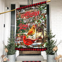 Double Sided Memorial Yard Flag, Cardinal Christmas Garden Flag I Am Always with You, Remembrance Holiday Lawn Flag, Bereavement Present