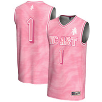 #1 North Carolina A&T Aggies Lightweight Basketball Jersey - Pink