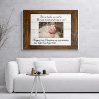 Custom Baby Photo Canvas, Baby First Christmas Canvas, Personalized Holiday Canvas Wall Art, First Christmas Canvas Print, New Mom Present