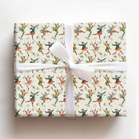 Twelve Days of Christmas Gift Wrap, Ten Lords a Leaping Wrapping Paper, Vintage Holiday Wrapping Paper, Carol Present Wrap Paper Roll
