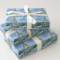 Snowy Tree Sports Gift Wrap, Baseball Christmas Tree Wrapping Paper, Tropical Holiday Wrapping Paper, Baseball Ornament Wrapping Paper Roll