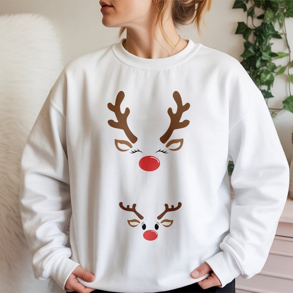 Mommy and Baby Holiday Shirt, Reindeer Pregnancy Announcement Sweatshirt, Expecting Mom Christmas Crewneck, Adorable Maternit