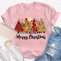 Festive Holiday Tree Graphic Tee, Merry Christmas Colorful Tree T-Shirt, Retro Xmas Tree Shirt, Winter Holiday Apparel, Christmas Tree Present