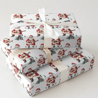 Acoustic Guitar Santa Wrapping Paper, Watercolor Santa Guitar Wrapping Paper, Musician Christmas Wrapping Paper, Holiday Gift Wrap Roll