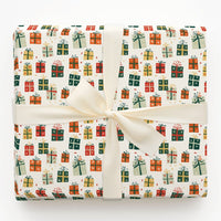 Whimsical Gift Box Wrap, Colorful Present Wrapping Paper, Retro Christmas Boxes Wrapping Paper, Festive Winter Holiday Wrapping Paper