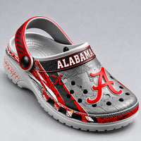 ALA Script A - Crimson and Steel Clog Sandals