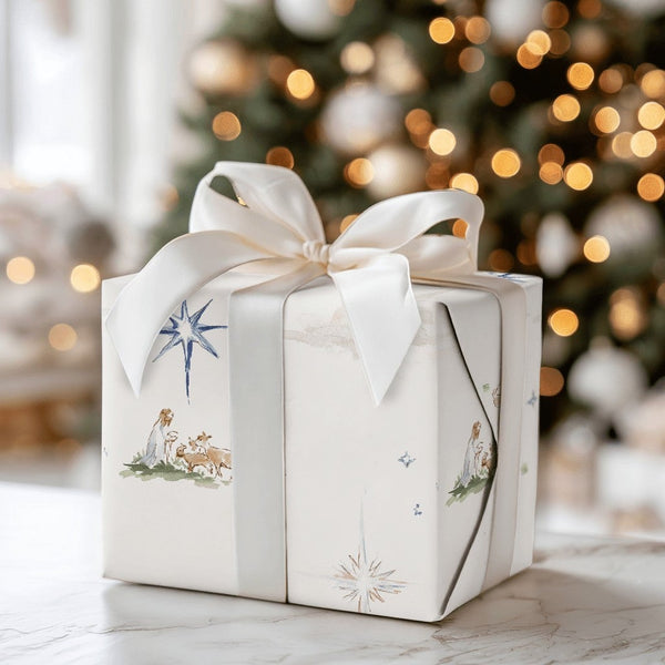 Star of Bethlehem Gift Wrap, Good Shepherd Wrapping Paper, Religious Christmas Wrapping Paper, Christian Holiday Wrapping Pap