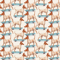 Skater Dog Christmas Gift Wrap, American Hairless Terrier Wrapping Paper, Canine Breed Present Paper, Dog Lover Holiday Wrapping Paper