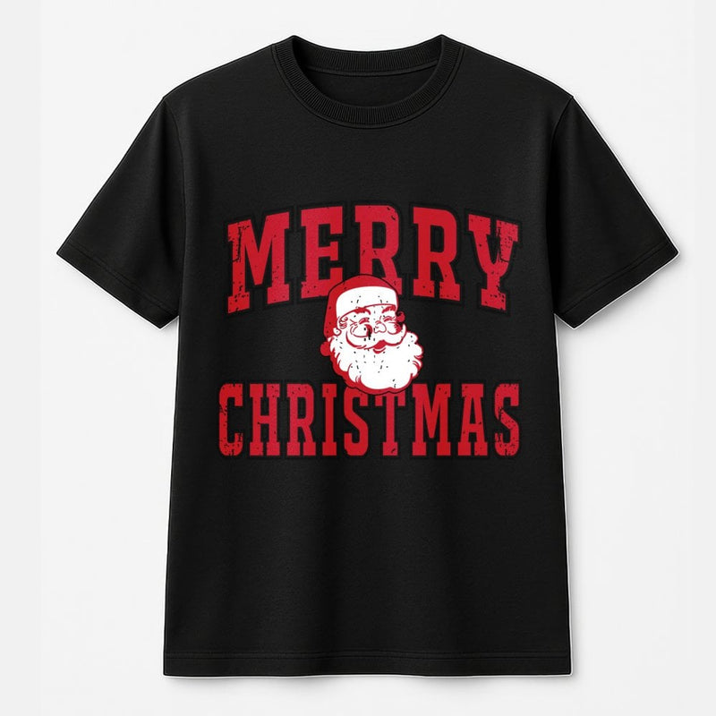 Retro Distressed Santa Shirt, Merry Christmas Santa T-Shirt, Vintage Holiday Graphic Tee, Christmas Family Shirt, Xmas Party Graphic T-Shirt