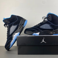 Retro Mid Top Sneakers, Blue Black Colorway, Lace Up Design, Casual Gift for Sneaker Fans