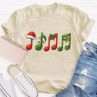 Festive Music Notes Holiday Shirt, Christmas Musical Symbols T-Shirt, Xmas Musician Graphic Tee, Music Lover Apparel, Holiday Present