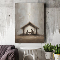 Impressionist Christian Holy Family Canvas Wall Art, Nativity Scene Canvas Print, Religious Christmas Decor, Holiday Home Faith Present