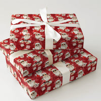 Video Game Santa Christmas Gift Wrap, Gamer Santa Poker Wrapping Paper, Humorous Gaming Holiday Wrapping Paper, Red Card Player Gift Wrap
