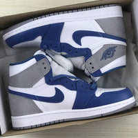 High Top Sneakers, Blue Colorway, Lace Up Design, Casual Gift for Sneaker Fans