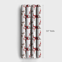 Humorous Skater Christmas Gift Wrap, Skateboarding Santa Wrapping Paper, Watercolor Santa Claus Present Paper, Winter Holiday Roll, Skater Present