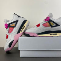 Retro Low Top Sneakers, White Black Pink Colorway, Lace Up Design, Casual Gift for Sneaker Fans