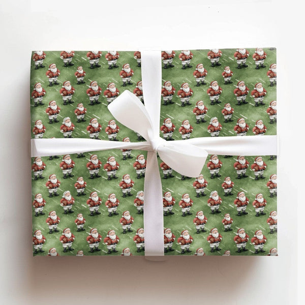 Sports Christmas Gift Wrap, Football Santa Wrapping Paper, Game Day Santa Present Paper, Football Field Holiday Wrap, Sports 