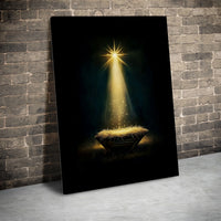 Star of Bethlehem Manger Canvas, Nativity Scene Canvas Print, Religious Christmas Wall Art Canvas, Holy Night Canvas Decor Present