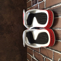Slides, White Red Colorway, Slip On Design, Casual Gift for Shoe Lovers