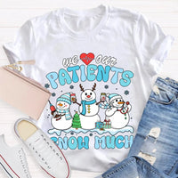 School Nurse Christmas Shirt, Snow Much Love for Our Patients T-Shirt, Adorable Snowman Nurse Holiday Tee, Pediatric Medical Staff Xmas Tee
