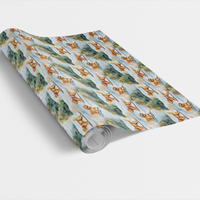 Watercolor Dog Gift Wrap, Skiing Golden Retriever Wrapping Paper, Golden Retriever Holiday Paper, Winter Christmas Dog Wrapping Paper Roll