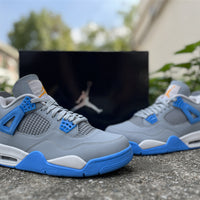 Retro Mid Top Sneakers, Blue Gray Colorway, Lace Up Design, Casual Gift for Sneaker Fans