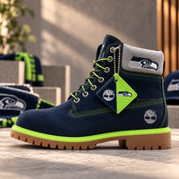 SEA Nightfall - Navy and Volt 6-Inch Lace-Up Boots