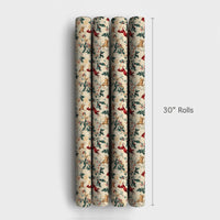 Equestrian Holiday Holly Gift Wrap, Vintage Horse Christmas Wrapping Paper, Country Snowflake Wrapping Paper, Horse Lover Present